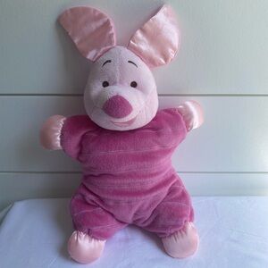 Disney Baby Winnie The Pooh Plush Soft Pink Piglet Stuffed Animal Lovey Toy.